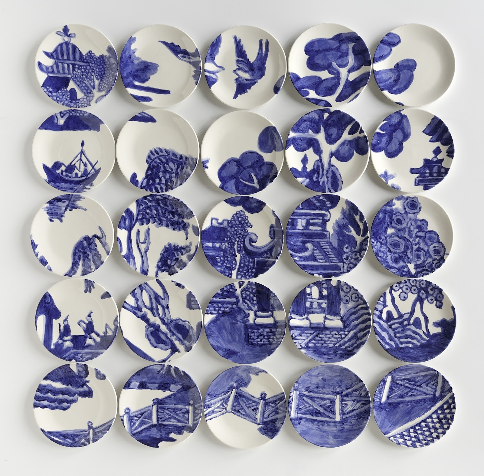 Molly hatch uses ceramic plates to create an unusual canvas