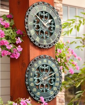 outdoor clock and thermometer home depot