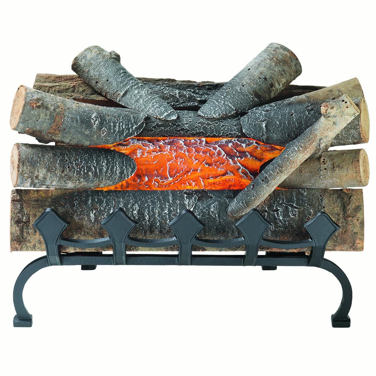 Pleasant hearth 20 natural wood electric crackle log with grate