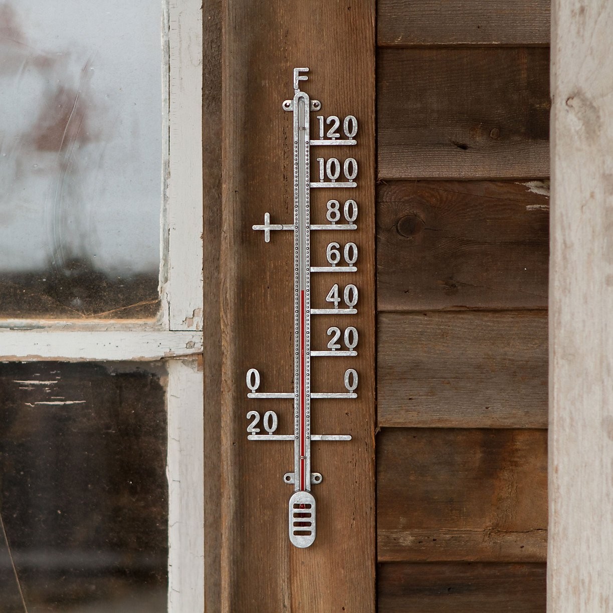 Cast Iron and Glass Outdoor Thermometer