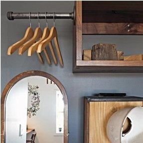 Wooden Shelf With Hanging Rod Ideas On Foter