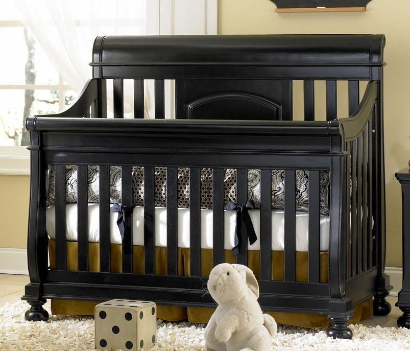 black sleigh cot