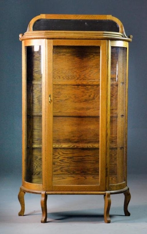 Victorian oak curio cabinet