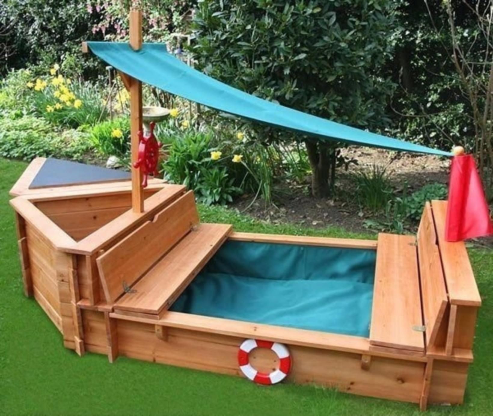 Wood sandbox with cover 1