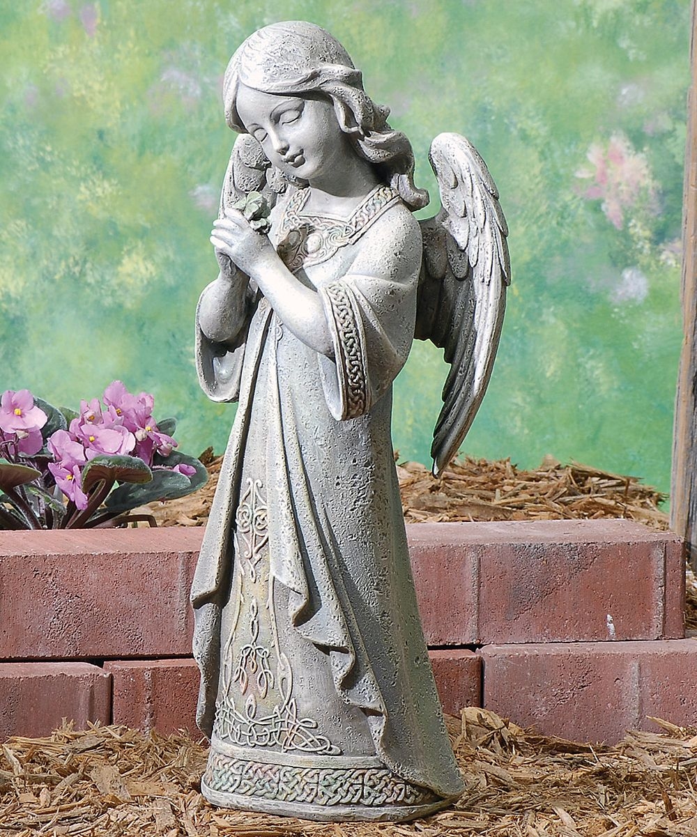 16" Praying Celtic Angel Garden Statue by Roman
