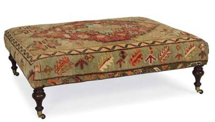 After snowshoeing rest your feet on this antique kilim ottoman