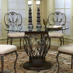 Glass Top Wrought Iron Dining Table - Foter