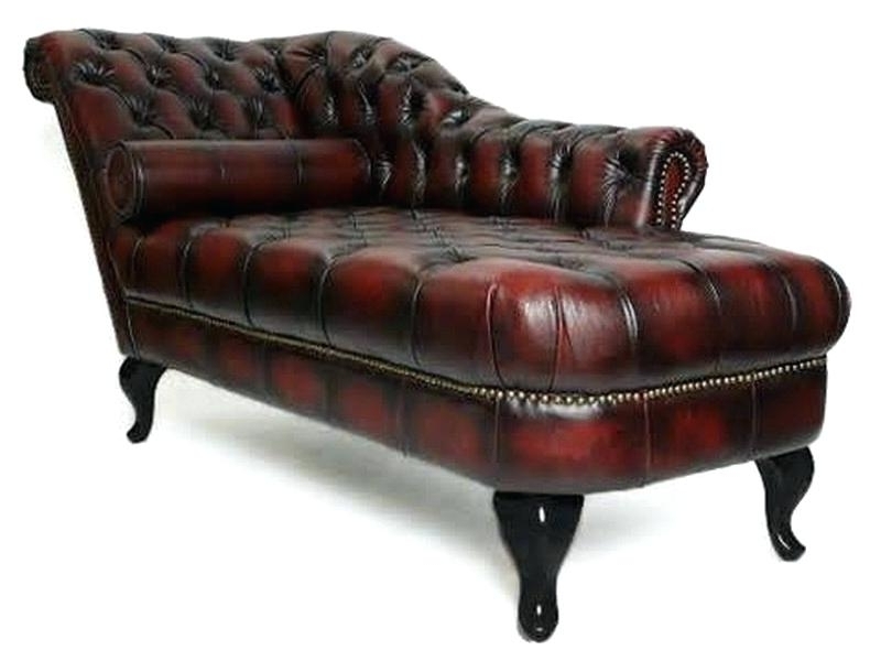 Antique leather chaise lounge 1