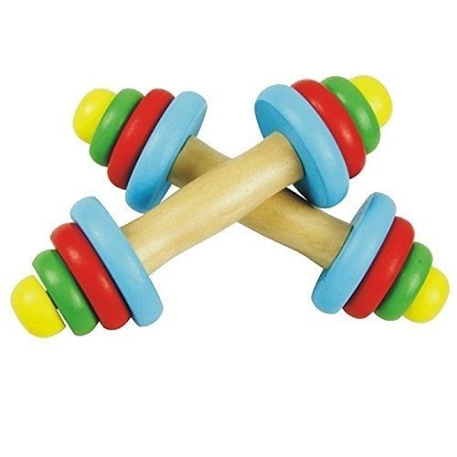 Baby fitness equipment creative wooden toy emulational colorful dumbbell disassembly combination toys