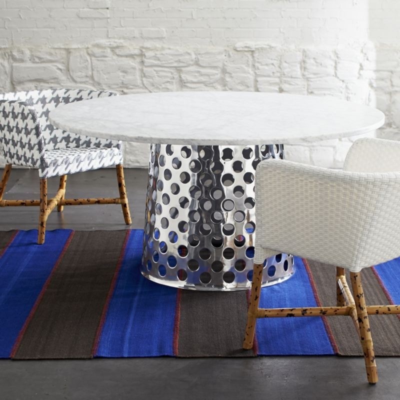 Como 60 round marble top dining table in paola navone