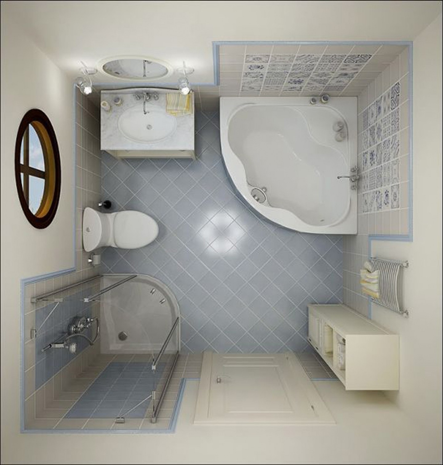 China Corner Type All In One Shower Stall WIth Bathtub