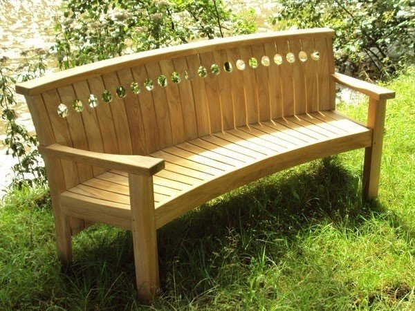 Curved garden bench