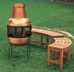 Fire pit curved bench