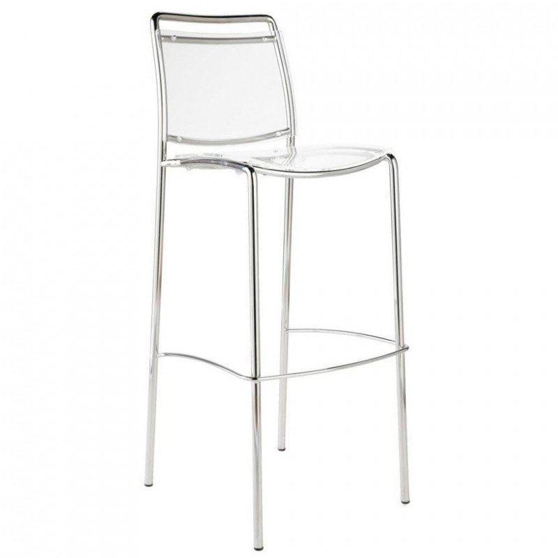 Home kitchen bar bar stools stefie bar chair clear chrome