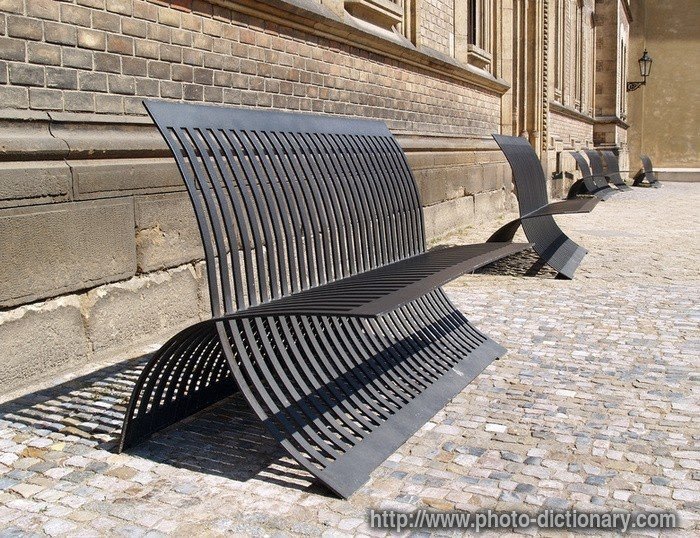 Metal benches photo picture definition metal benches word and