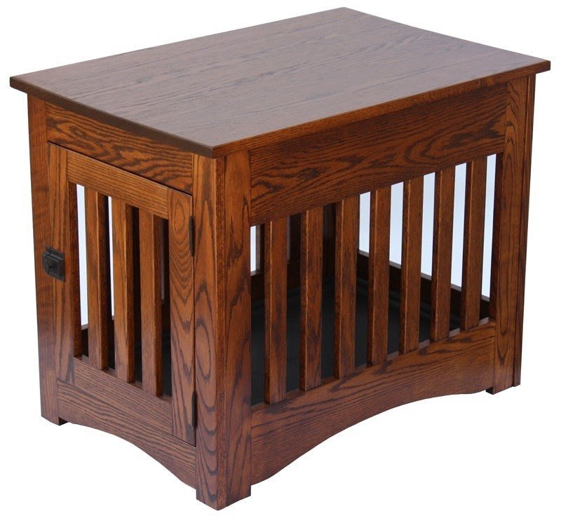 Mission dog crate end table