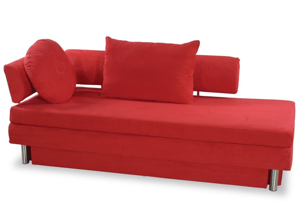 Nubo red microfiber queen size sofa bed by at home