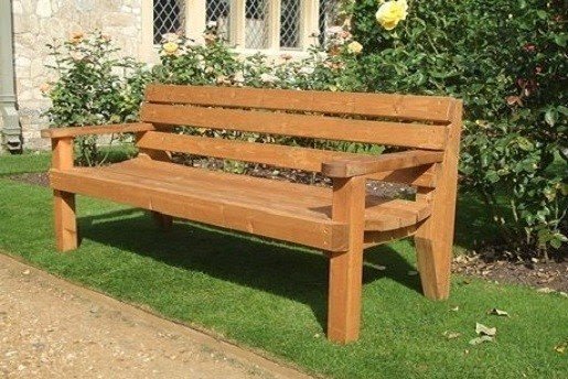 Outdoor wooden benches