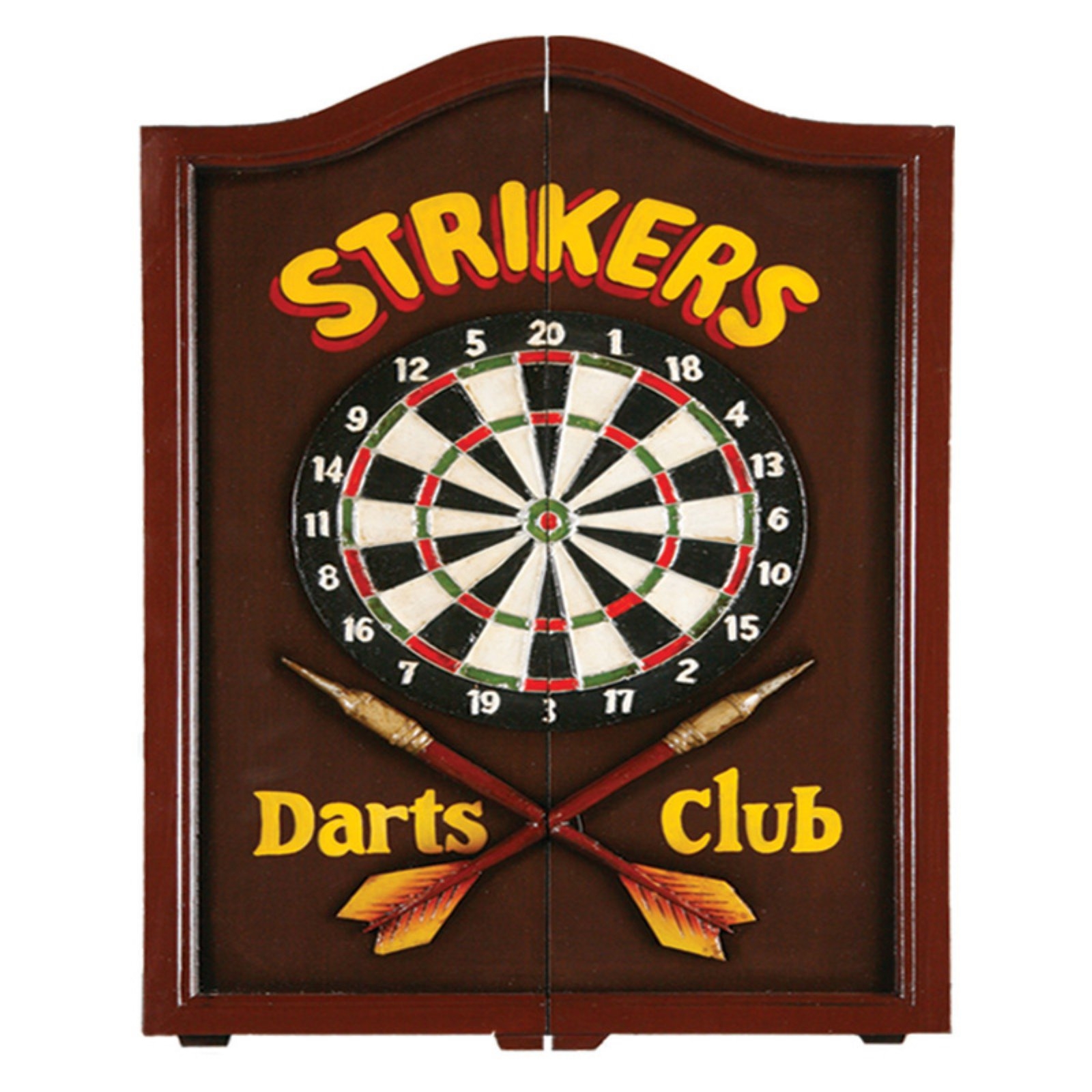 RAM Gameroom Products Dartboard Cabinet, "Strikers Darts Club"