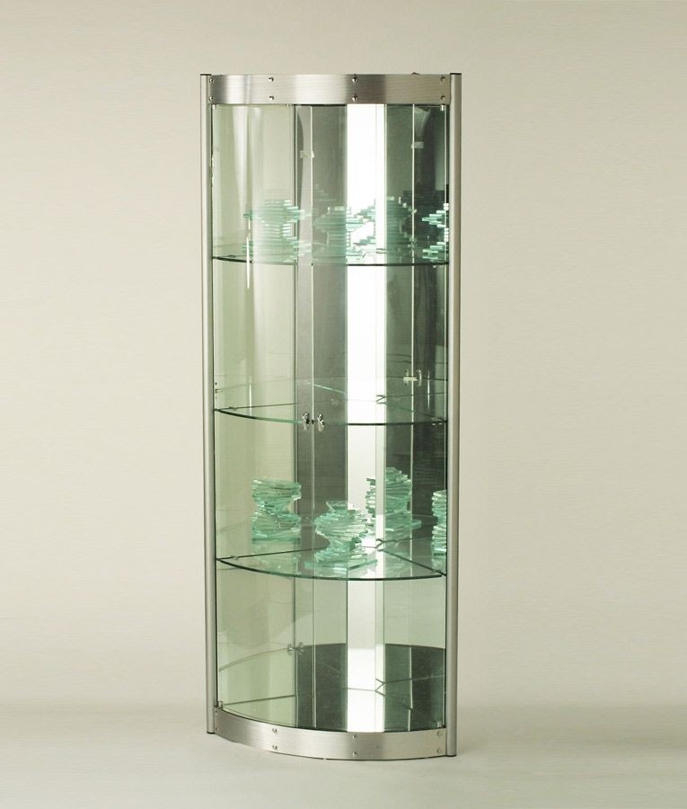 Silver corner store curio cabinet