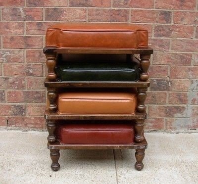 Vintage ethan allen set of 4 footstools ottomans stools mid