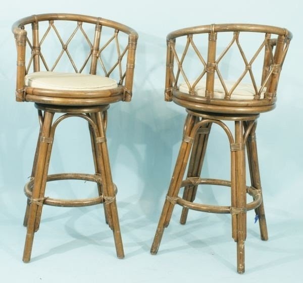 161 vintage bamboo swivel bar stools