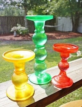 Colored Glass Candlesticks - Foter