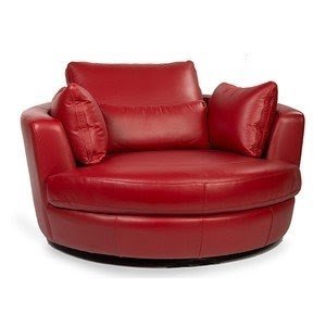 Chairs accent chairs leather sofas copel swivel lounge chair red
