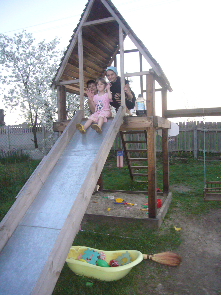 cheap wooden playhouse with slide