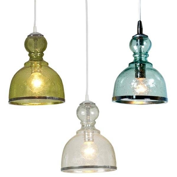 colored seeded glass pendant lights