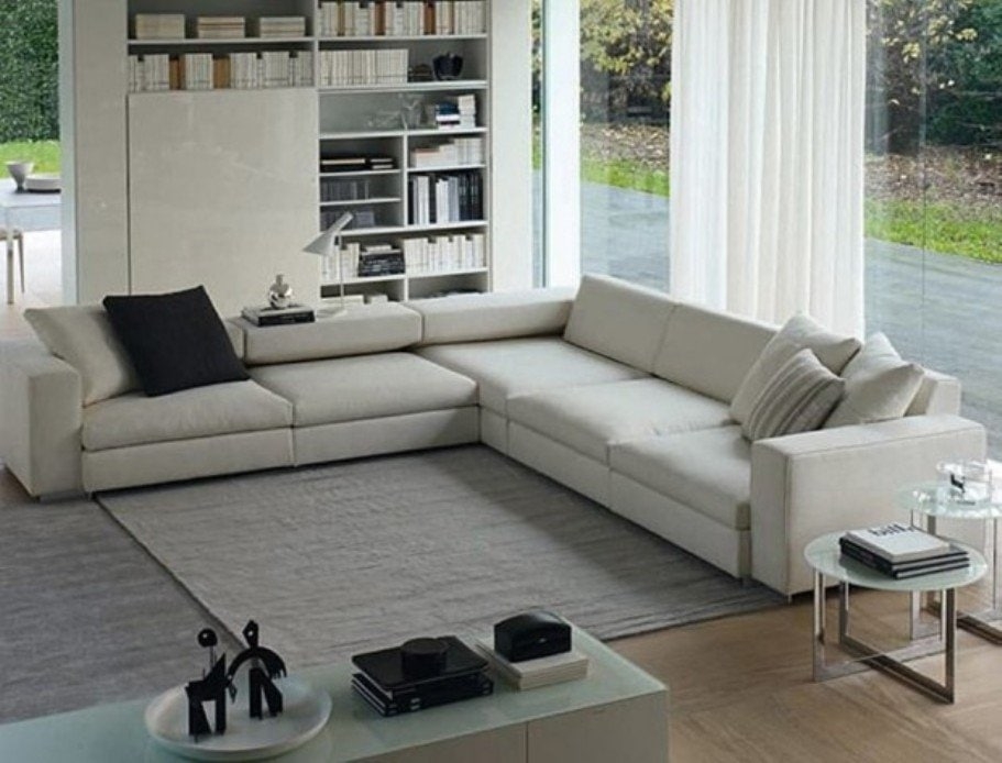 Contemporary microfiber sectional sofa