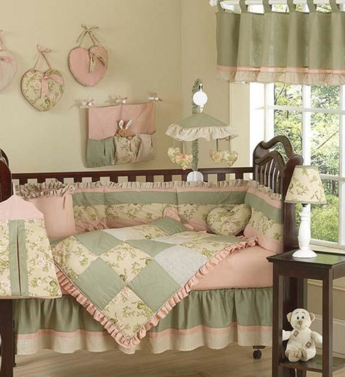 pink cot bumper and quilt sets