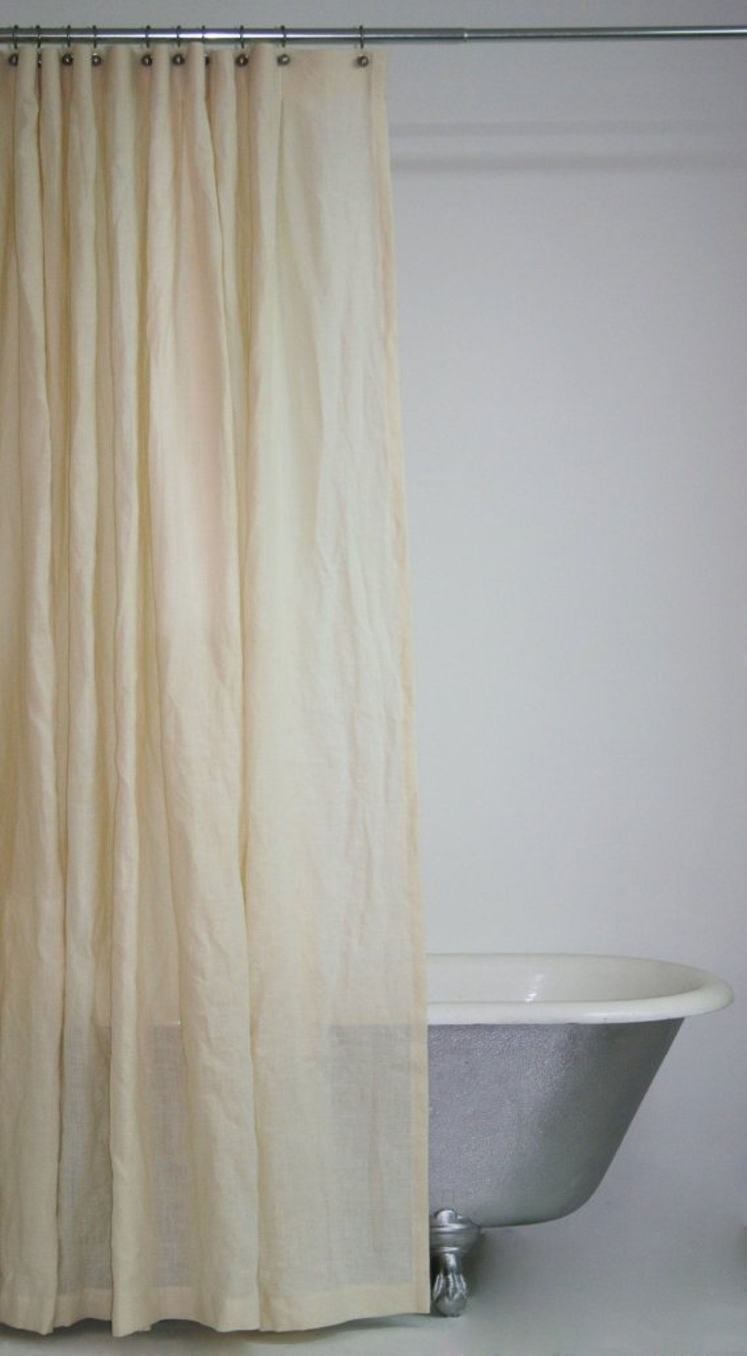 Extra long hemp shower curtain