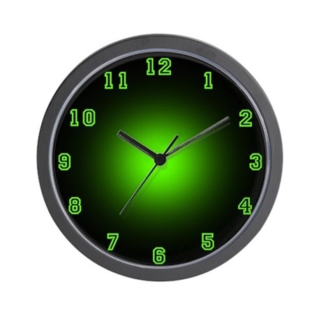Gifts living room green neon face wall clock