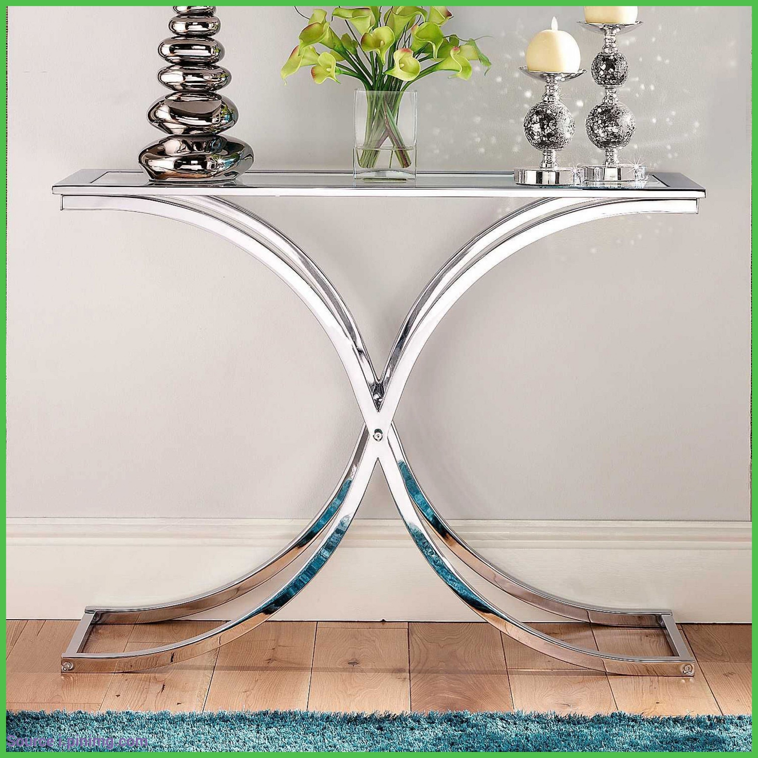 Home, Furniture & DIY MIAMI Modern Chrome Metal Tempered Glass Side