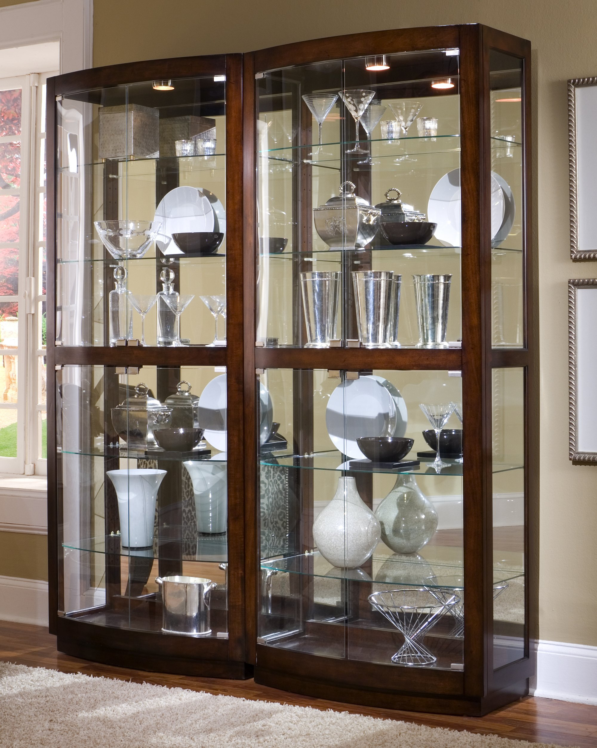 Glass curio display cabinet