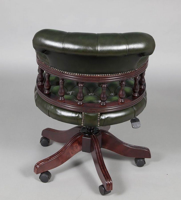 Green leather desk chair