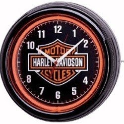 Harley davidson bar shield clock with black powder coat finish