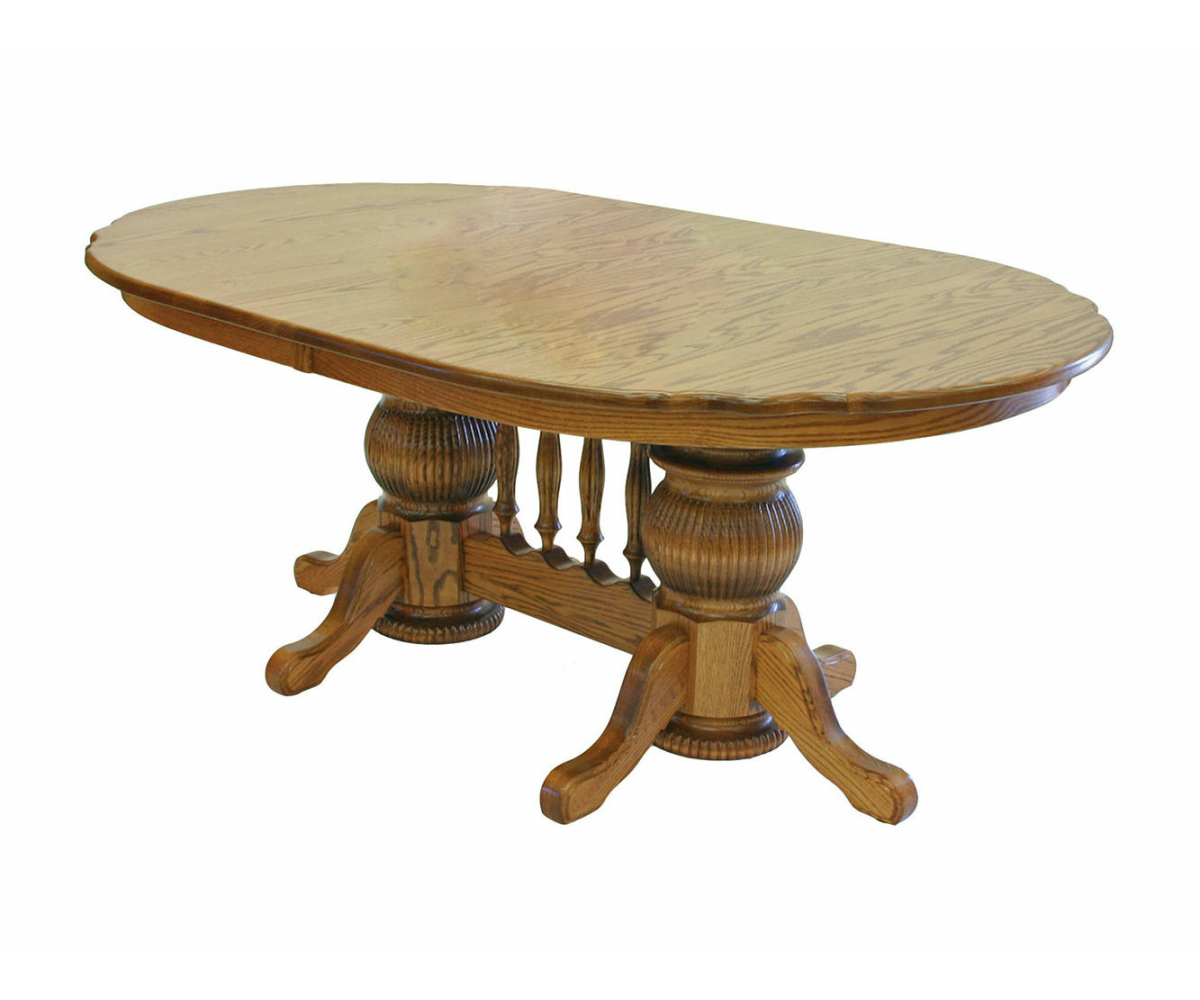 Home dining tables manchester double pedestal dining table