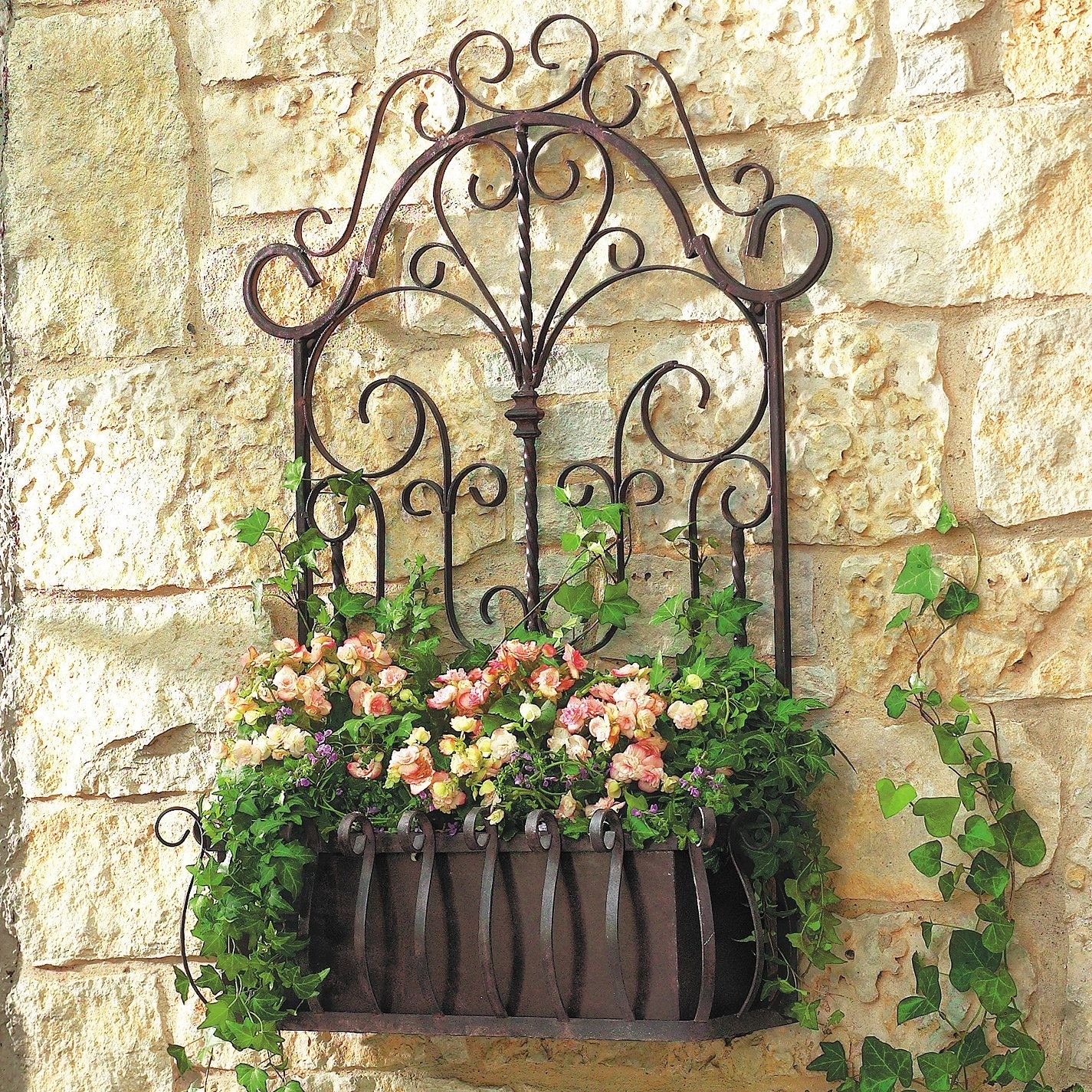 outsunny metal garden arch with planter boxes