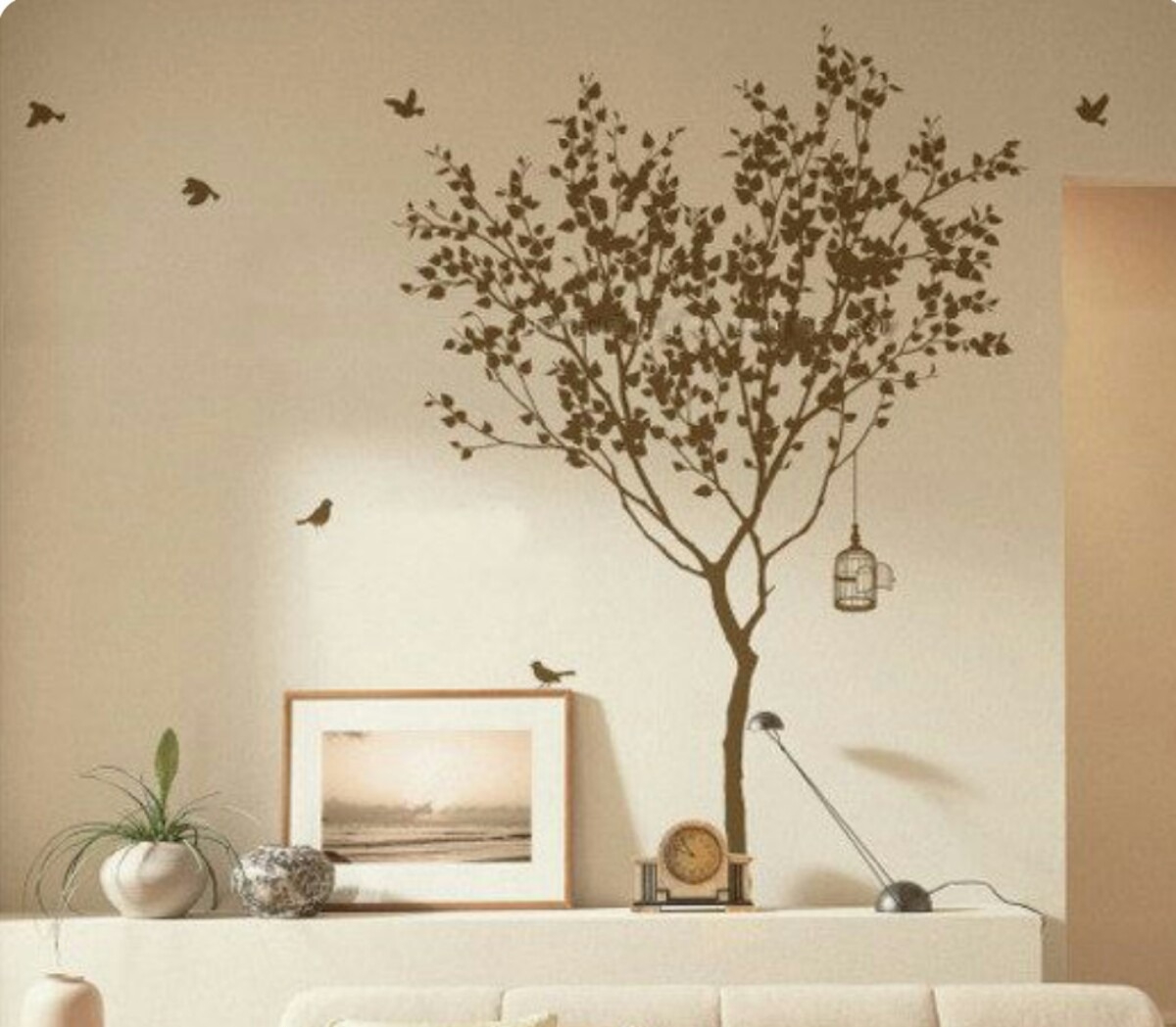 corner tree wall sticker Big Full Tree Wall Decal with free frame decal 