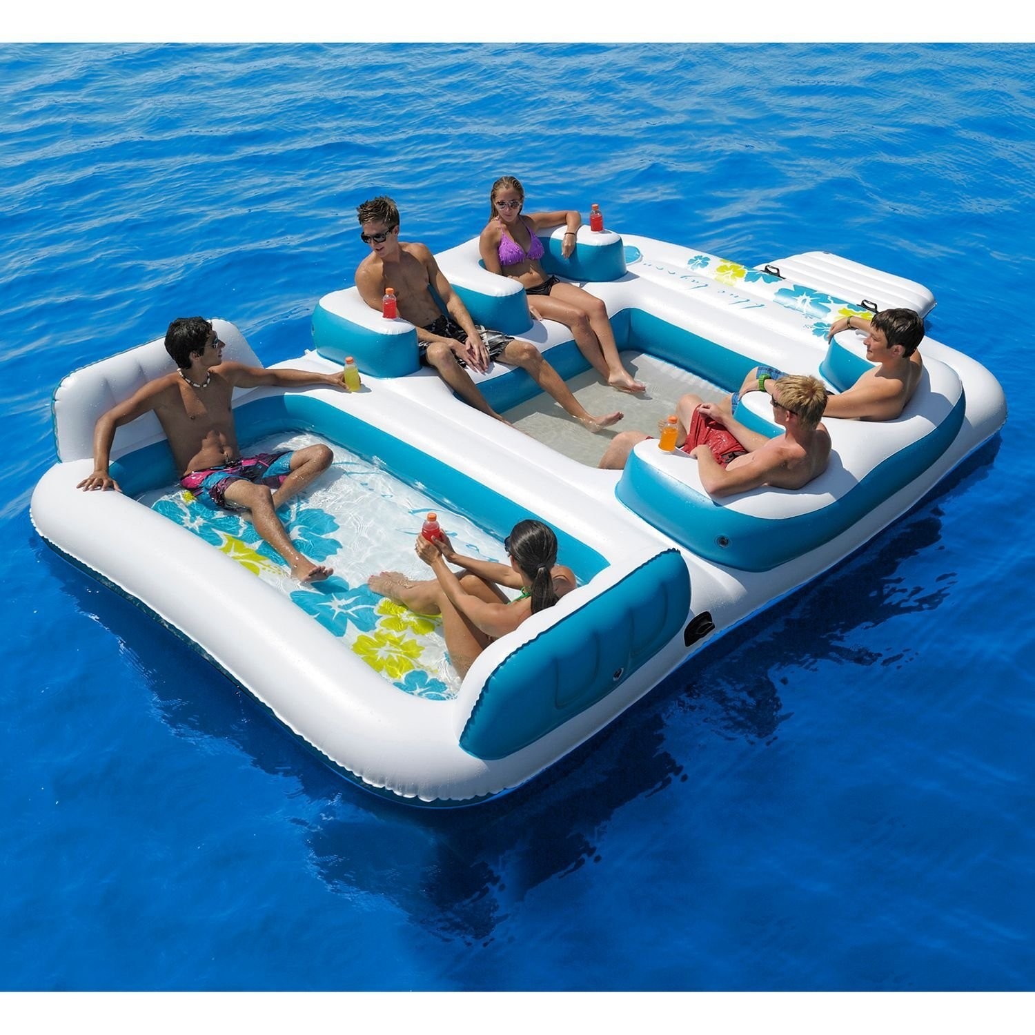 nouveau Clé Largo Gonflable Party Island flotter avec COOLER vert Piscine Flotteur 