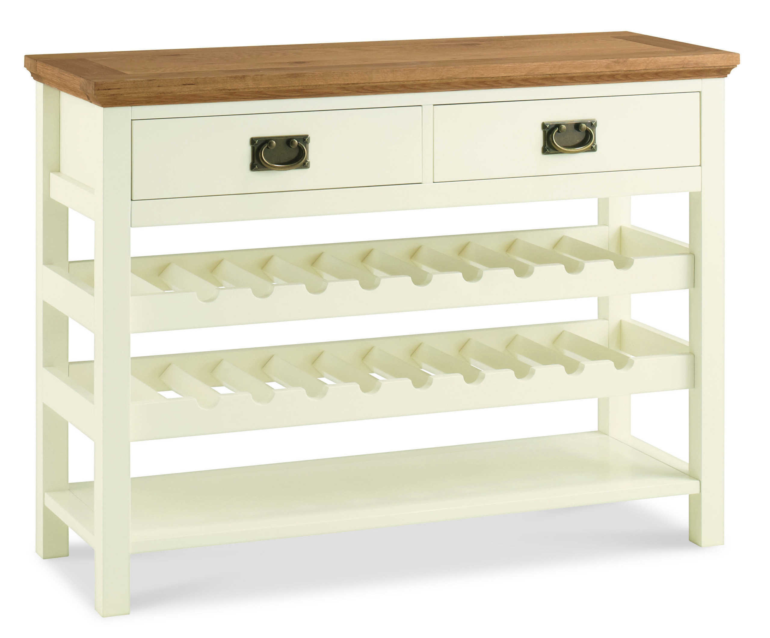 Provence two tone console table with wine rack 1