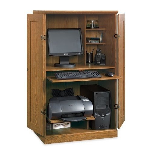 Sauder worthington computer cabinet armoire new in box