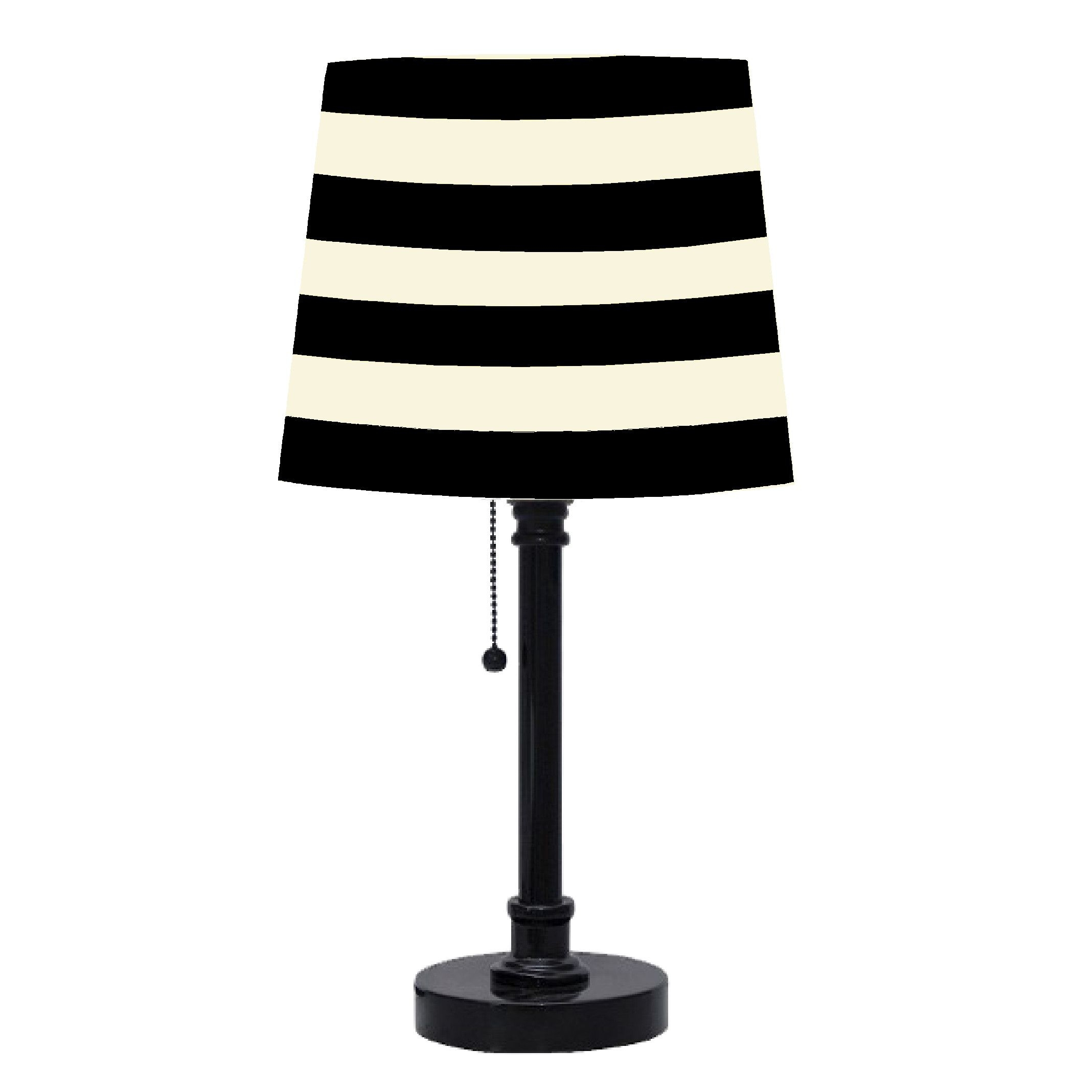 Urban Shop Black and White Striped Table Lamp with CFL Bulb