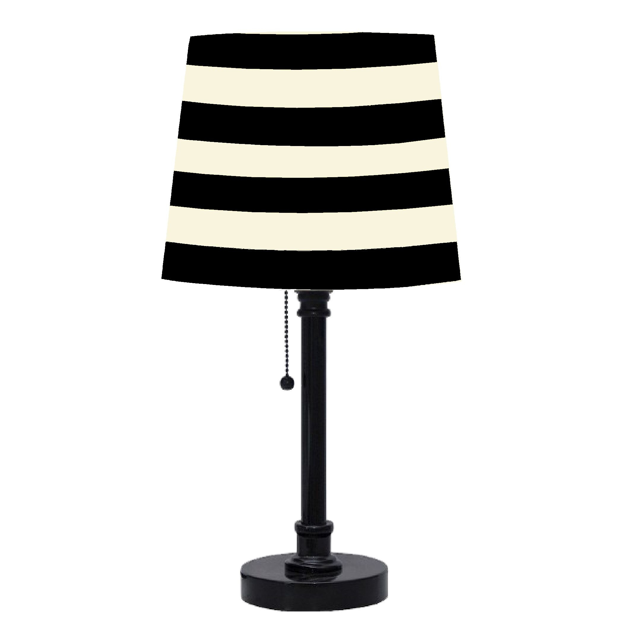 Black and white store striped lamp shade