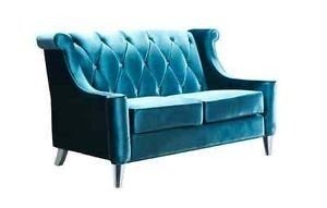 Velvet tufted love seat sofa couch turquoise teal modern unique
