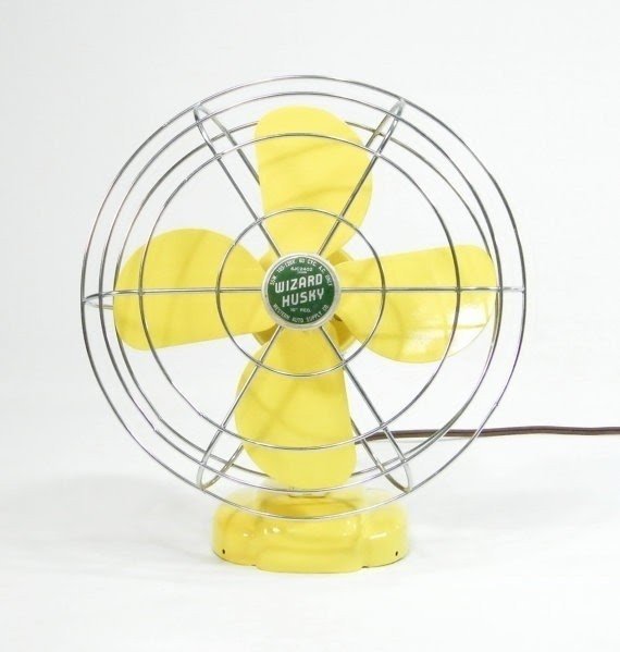 Vintage electric fan yellow