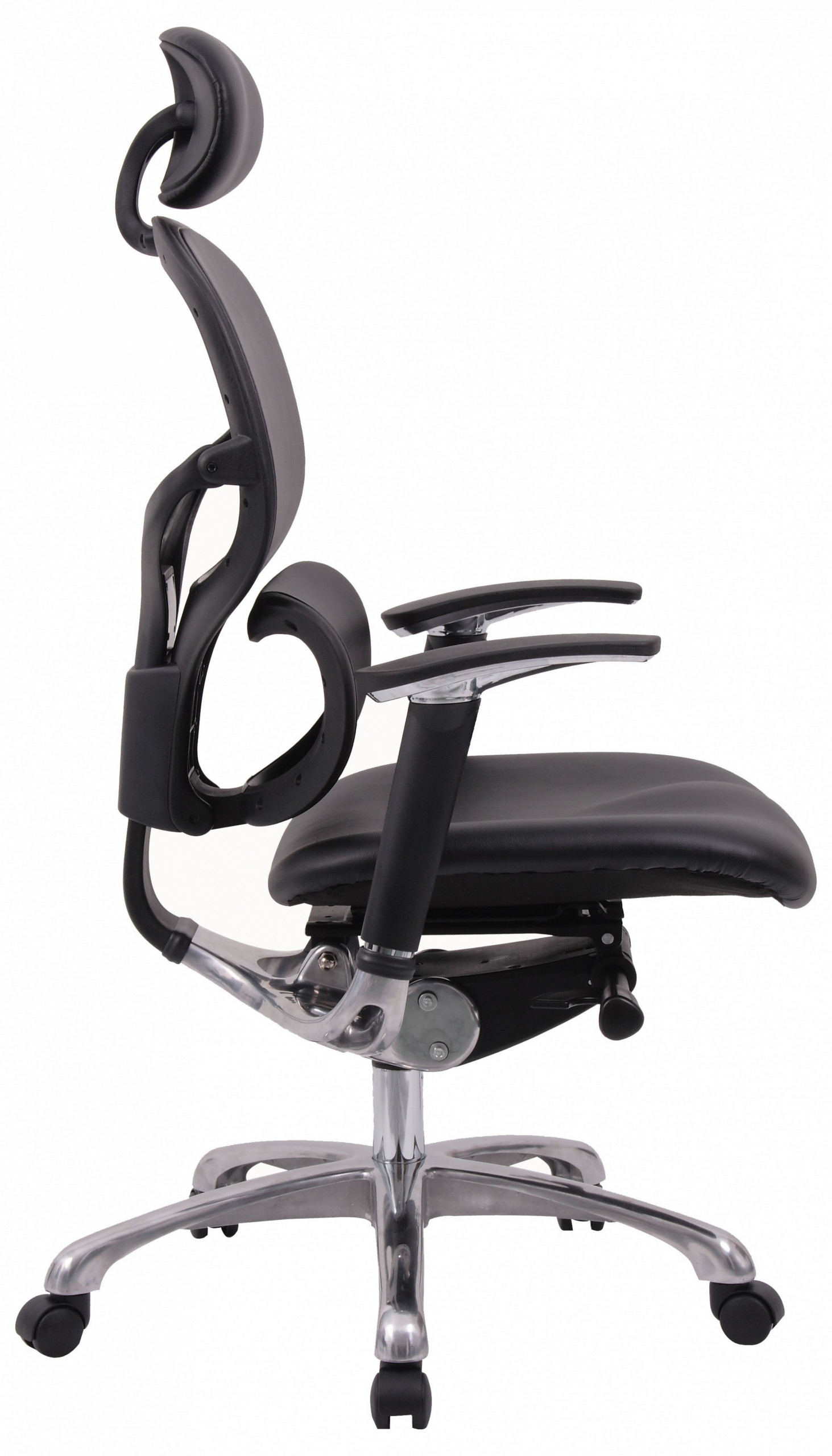 Wave full leather orthopaedic chair side view