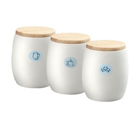 White Canisters With Wooden Lids - Foter